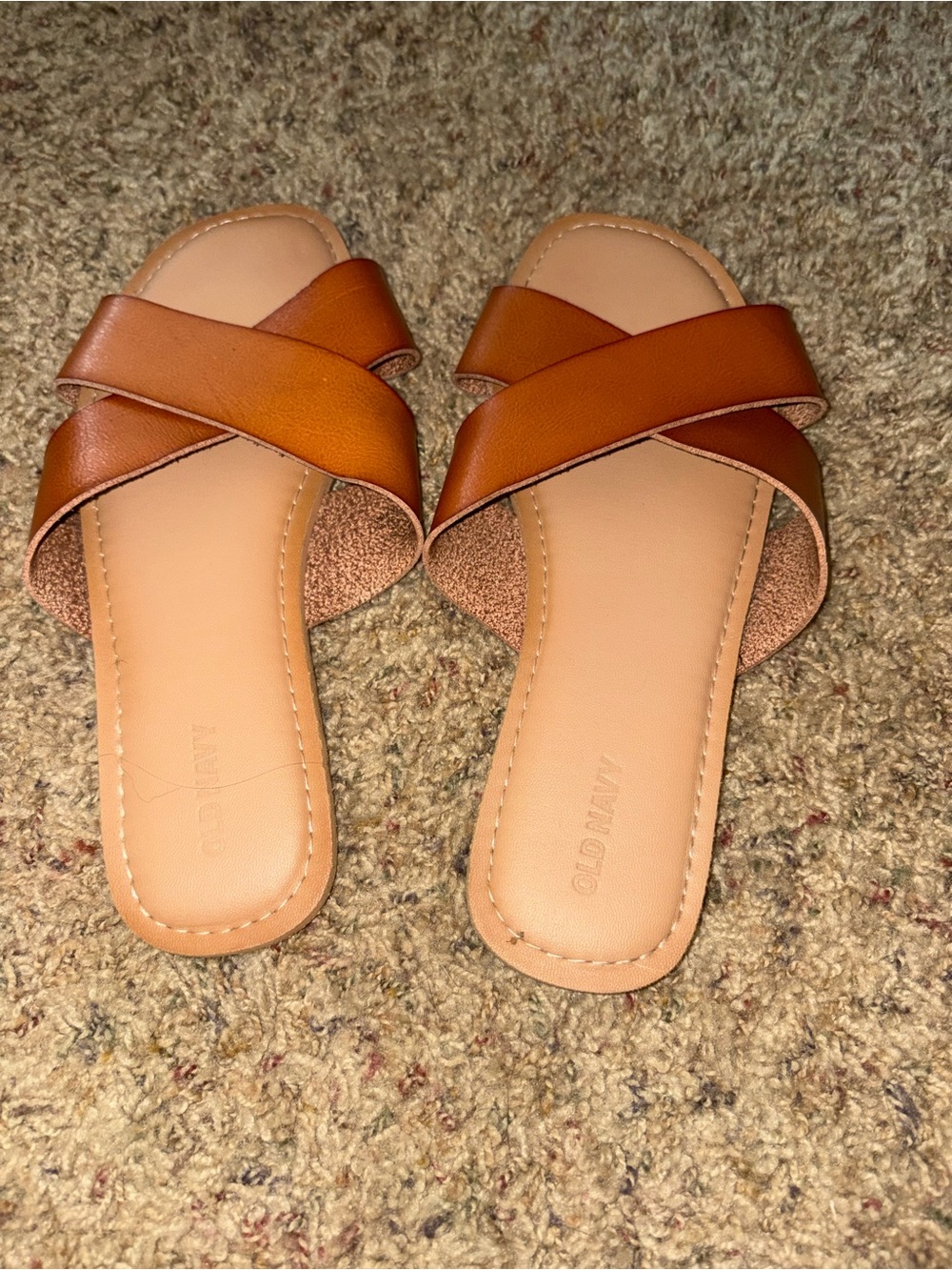 Old Navy Tan Crisscross Slide Sandals